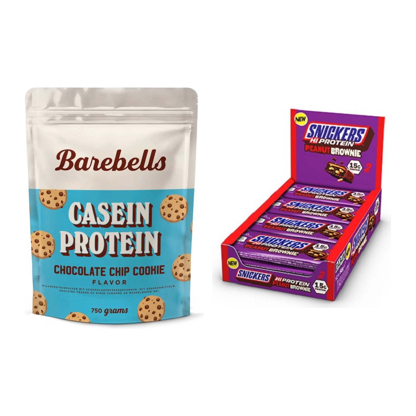 Schokolade Geschmacks-Duo: Barebells Casein + 2× Snickers High – alle enthaltenen Artikel