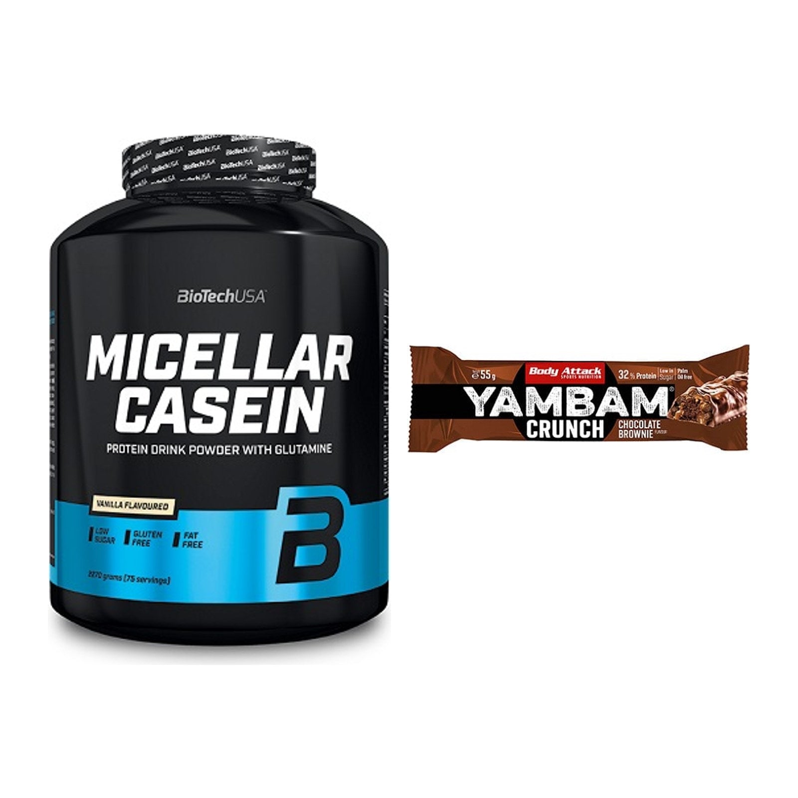 Schokolade Geschmacks-Duo: BioTech Micellar + 2× Body Attack YAMBAM – alle enthaltenen Artikel