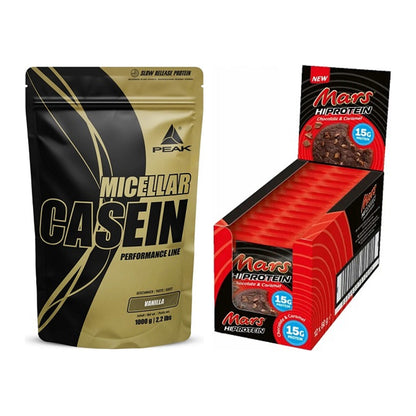 Schokolade Geschmacks-Duo: Peak Micellar Casein + 2× Mars High Protein – alle enthaltenen Artikel