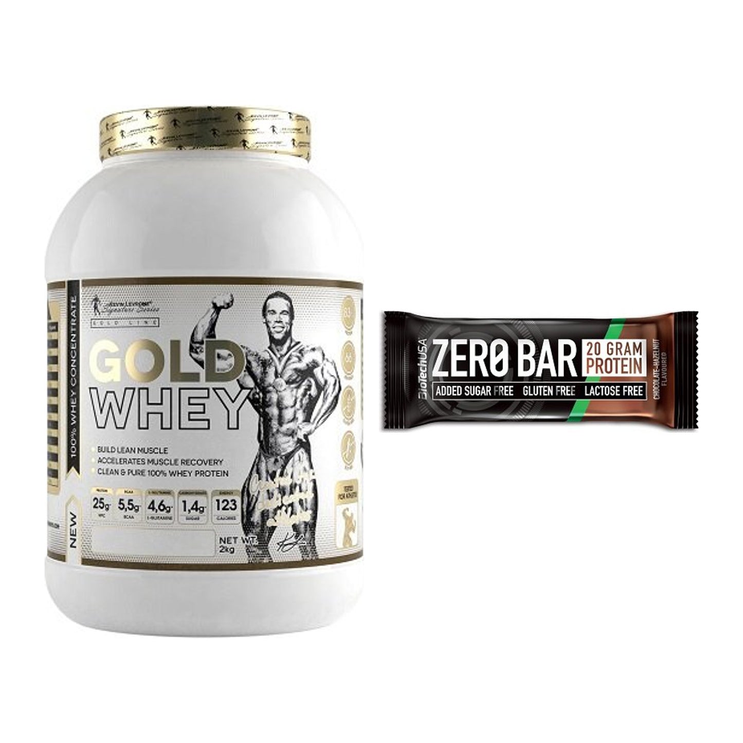 Schokolade Geschmacks-Duo: Kevin Levrone Gold + 2× BioTech Zero Bar – alle enthaltenen Artikel