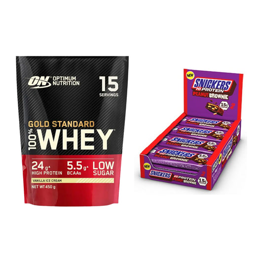 Schokolade Geschmacks-Duo: ON Whey Gold + 2× Snickers High – alle enthaltenen Artikel