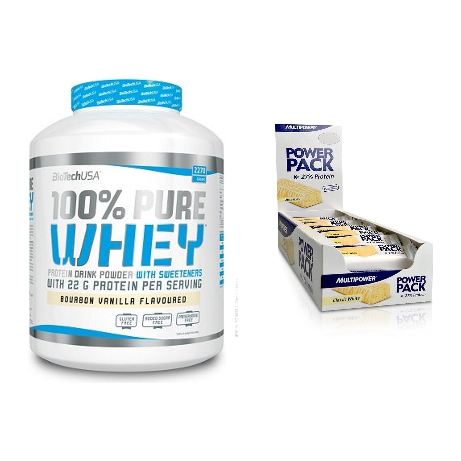 Schokolade Geschmacks-Duo: BioTech 100% Pure + 2× Multipower Power – alle enthaltenen Artikel