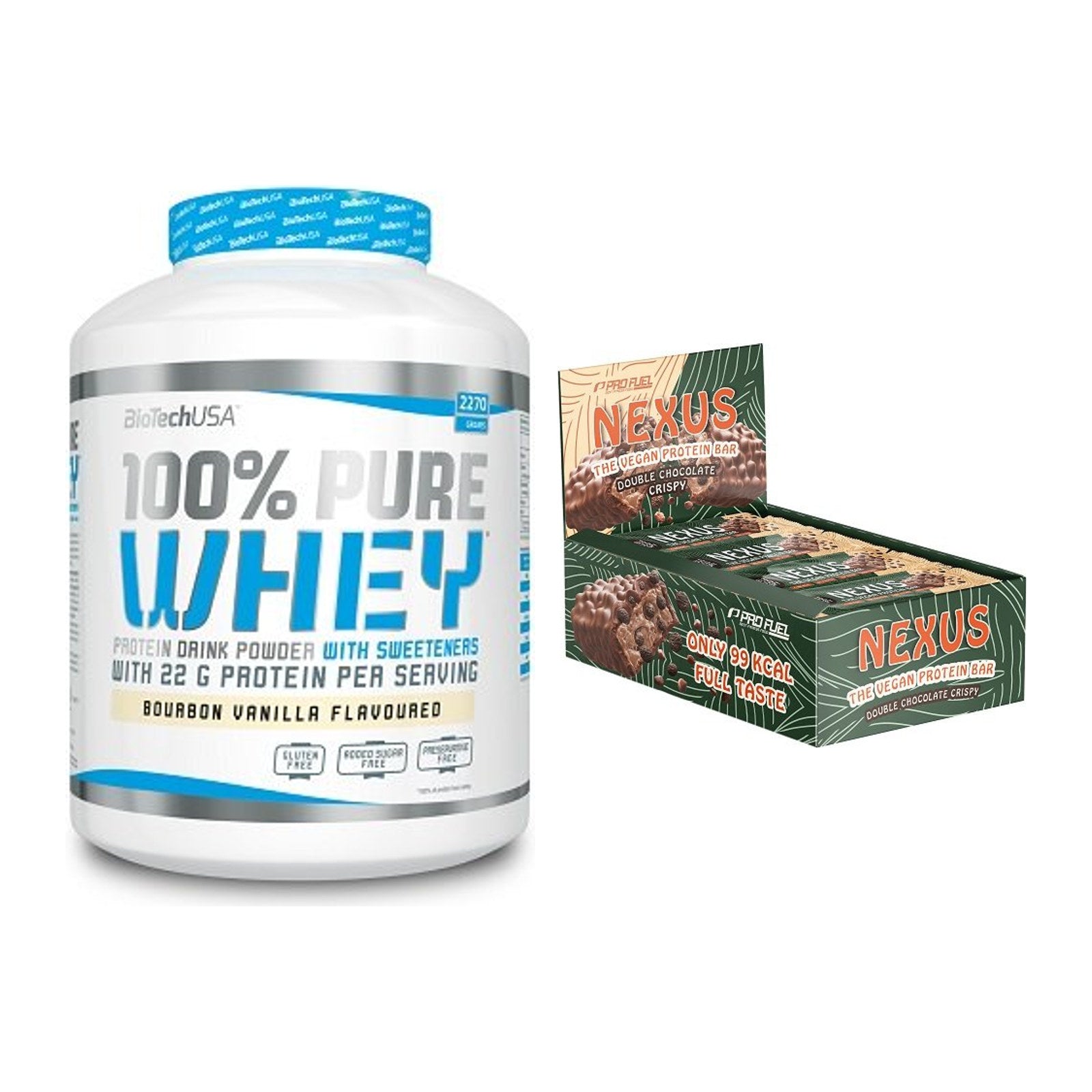 Schokolade Geschmacks-Duo: BioTech 100% Pure + 2× ProFuel Nexus – alle enthaltenen Artikel