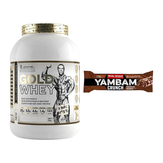 Schokolade Geschmacks-Duo: Kevin Levrone Gold + 2× Body Attack YAMBAM – alle enthaltenen Artikel