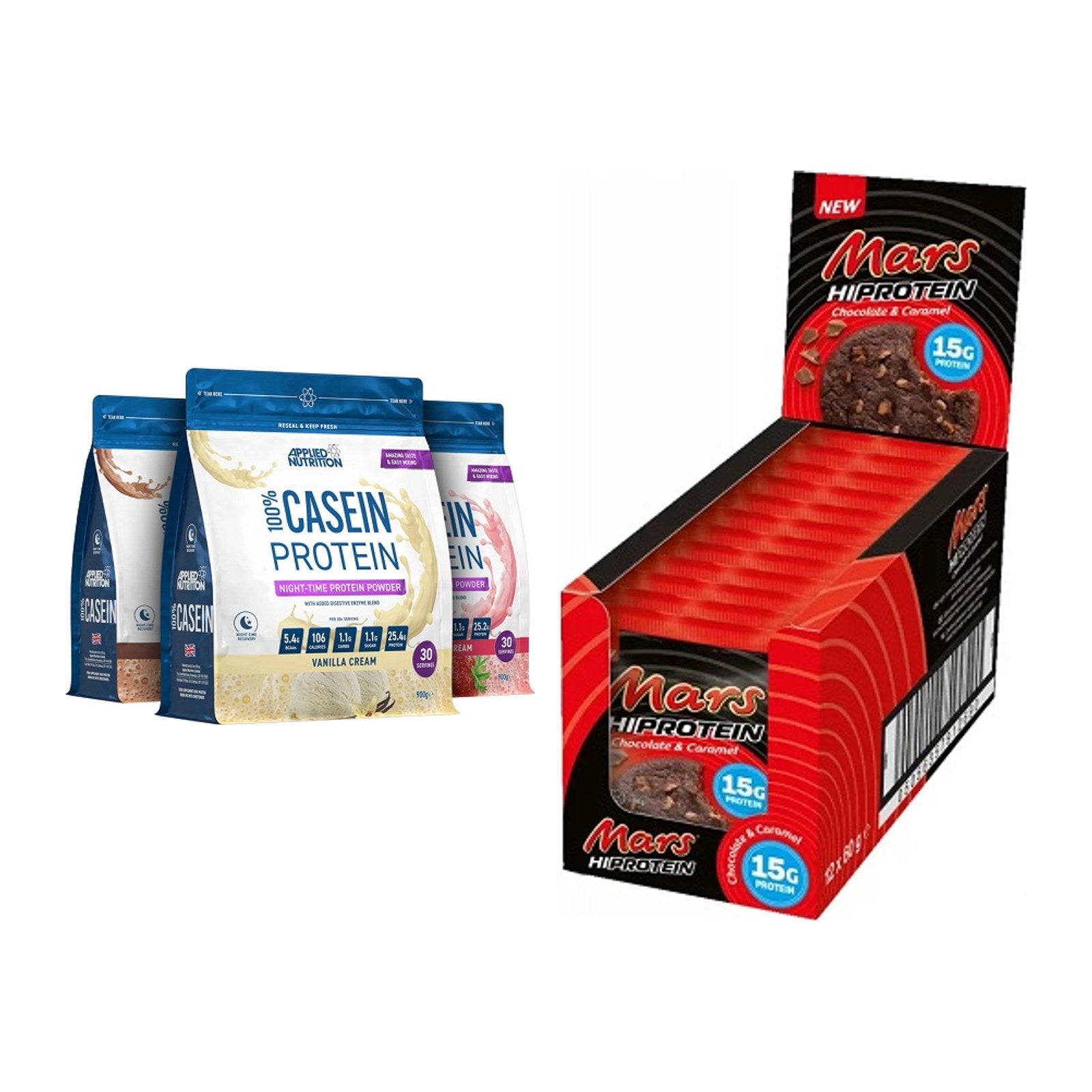Schokolade Geschmacks-Duo: Applied Nutrition + 2× Mars High Protein – alle enthaltenen Artikel
