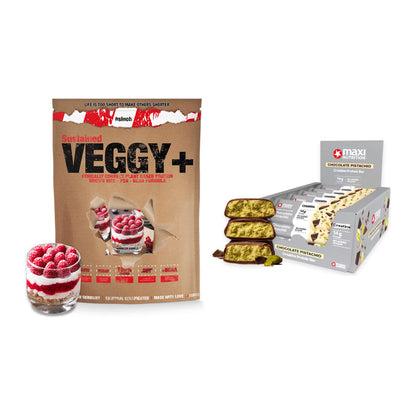 Schokolade Geschmacks-Duo: Sinob VEGGY + VEGAN + 2× MaxiNutrition – alle enthaltenen Artikel