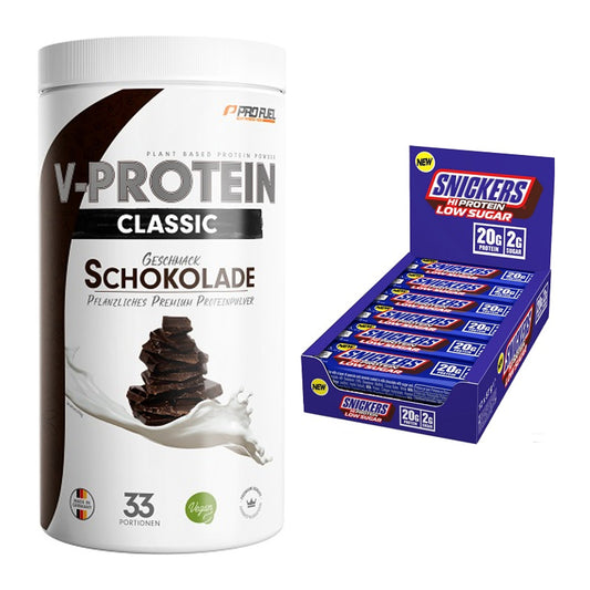 Schokolade Geschmacks-Duo: ProFuel VEGAN + 2× Snickers LOW SUGAR – alle enthaltenen Artikel