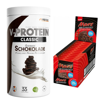 Schokolade Geschmacks-Duo: ProFuel VEGAN + 2× Mars High Protein – alle enthaltenen Artikel