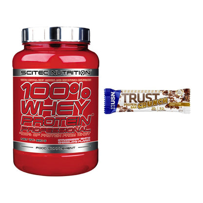 Schokolade Geschmacks-Duo: Scitec 100% Whey + 2× USN TRUST Crunch – alle enthaltenen Artikel