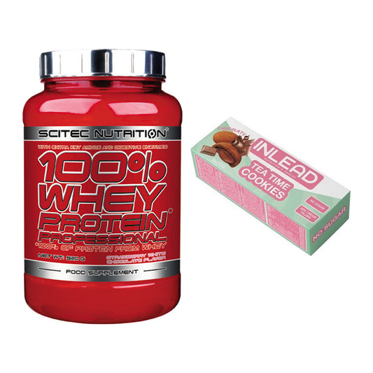Schokolade Geschmacks-Duo: Scitec 100% Whey + 2× INLEAD Tea Time – alle enthaltenen Artikel