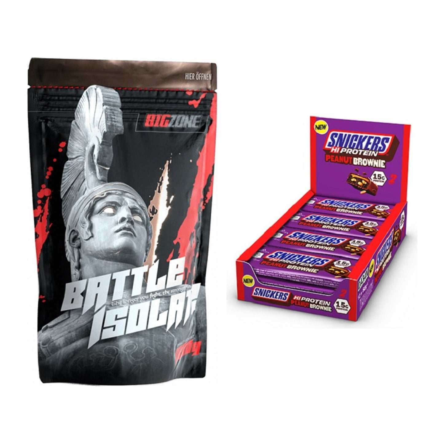 Schokolade Geschmacks-Duo: Big Zone Battle + 2× Snickers High – alle enthaltenen Artikel