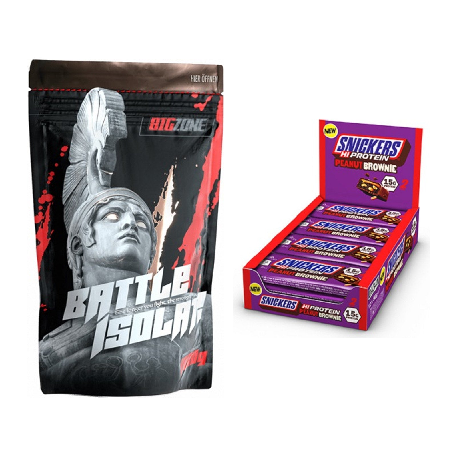 Schokolade Geschmacks-Duo: Big Zone Battle + 2× Snickers High – alle enthaltenen Artikel