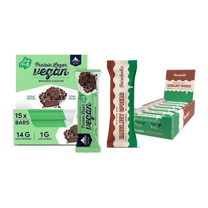 Haselnuss Geschmacks-Duo: Multipower Vegan + 2× Barebells Spread Bar – alle enthaltenen Artikel