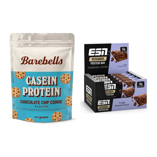 Schokolade Geschmacks-Duo: Barebells Casein + 2× ESN Designer Bar – alle enthaltenen Artikel