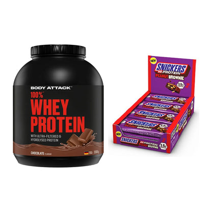 Schokolade Geschmacks-Duo: Body Attack 100% + 2× Snickers High – alle enthaltenen Artikel