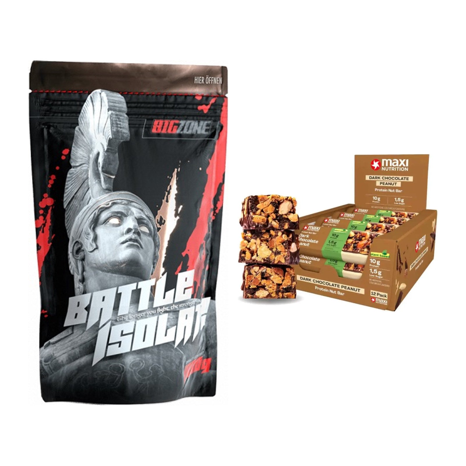 Schokolade Geschmacks-Duo: Big Zone Battle + 2× MaxiNutrition – alle enthaltenen Artikel