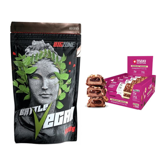 Haselnuss Geschmacks-Duo: Big Zone Battle + 2× MaxiNutrition Creamy – alle enthaltenen Artikel