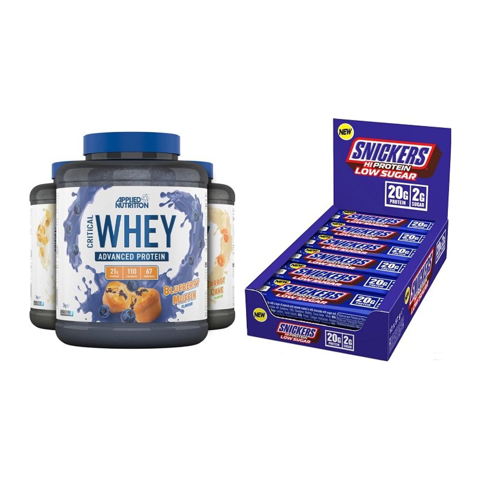 Schokolade Geschmacks-Duo: Applied Nutrition + 2× Snickers LOW SUGAR – alle enthaltenen Artikel