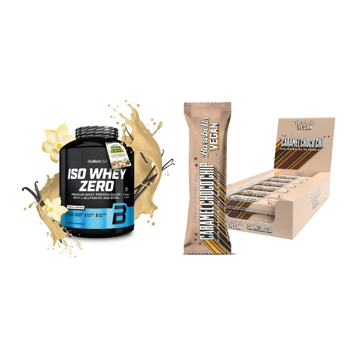 Karamell Geschmacks-Duo: BioTech Iso Whey Zero + 1 weitere – alle enthaltenen Artikel