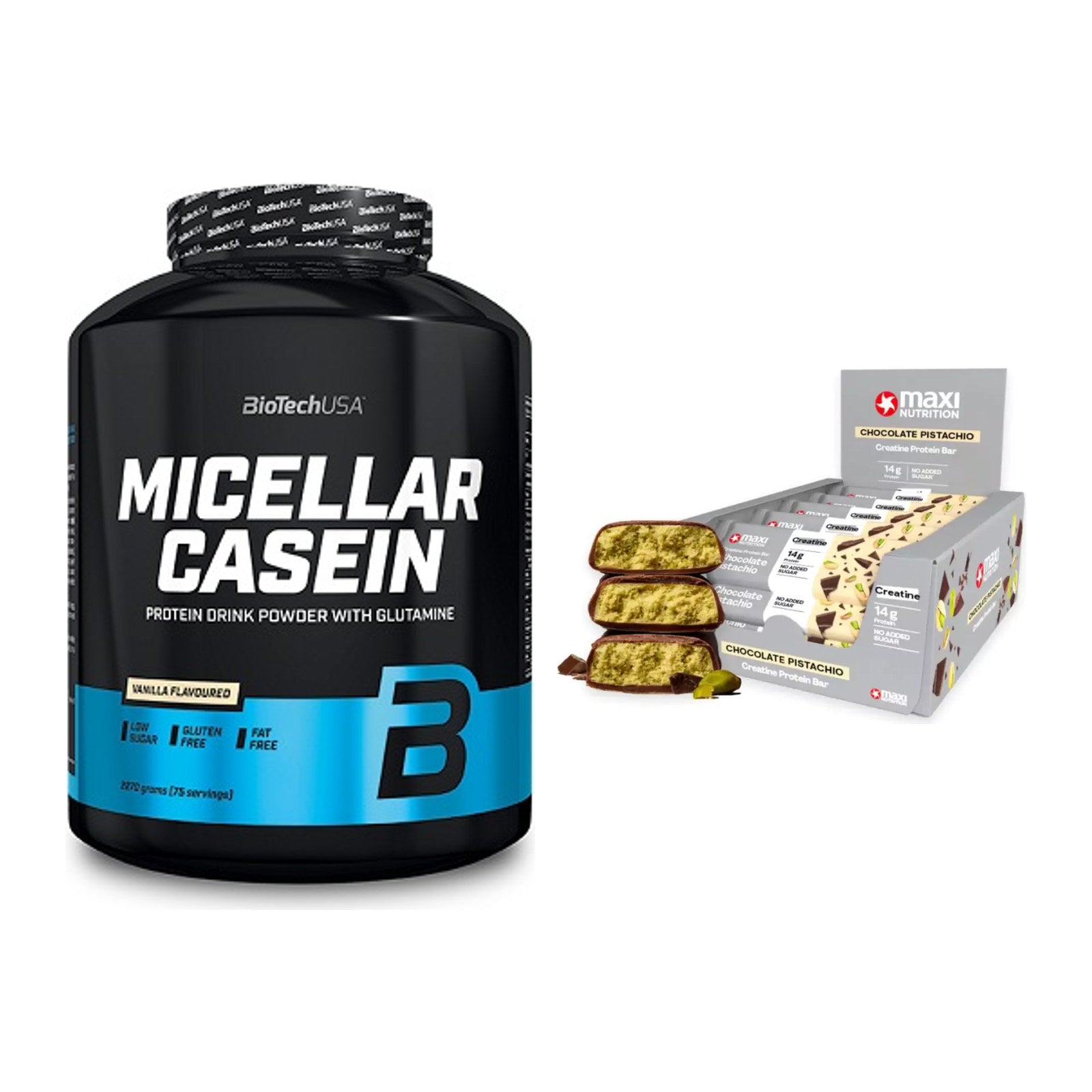 Schokolade Geschmacks-Duo: BioTech Micellar + 2× MaxiNutrition – alle enthaltenen Artikel