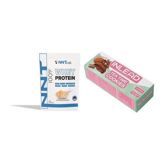 Schokolade Geschmacks-Duo: NNT Whey + 2× INLEAD Tea Time Cookies – alle enthaltenen Artikel