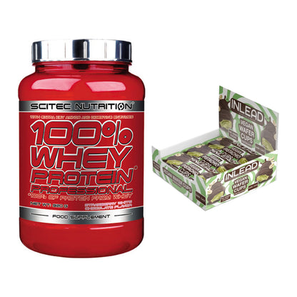 Schokolade Geschmacks-Duo: Scitec 100% Whey + 2× INLEAD Wafer Cups – alle enthaltenen Artikel