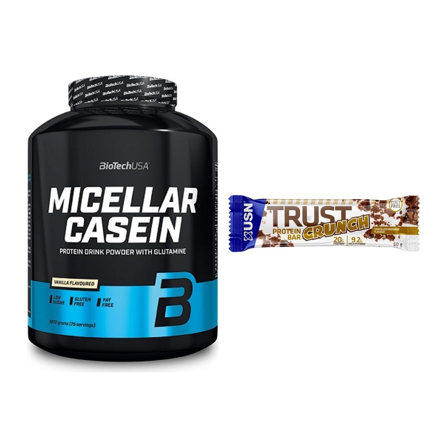 Schokolade Geschmacks-Duo: BioTech Micellar + 2× USN TRUST Crunch – alle enthaltenen Artikel