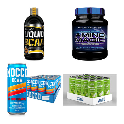 Orange Sorten-Großset: BioTech Liquid + Scitec Amino + 2 weitere – alle enthaltenen Artikel