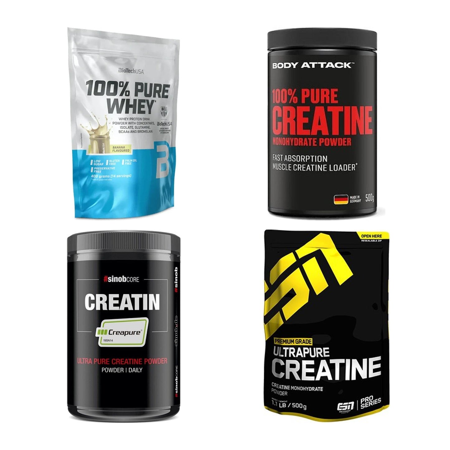 Neutral Sorten-Großset: BioTech 100% + Body Attack + 2 weitere – alle enthaltenen Artikel