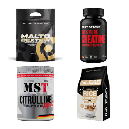 Neutral Sorten-Großset: Scitec Maltodex + Body Attack + 2 weitere – alle enthaltenen Artikel