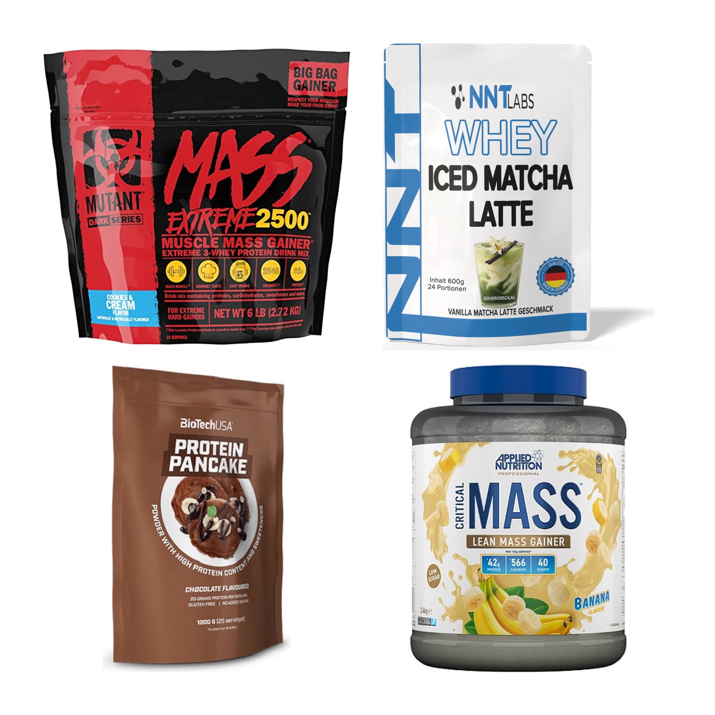 Vanille Sorten-Großset: Mutant Mass + NNT Whey ICED + 2 weitere – alle enthaltenen Artikel