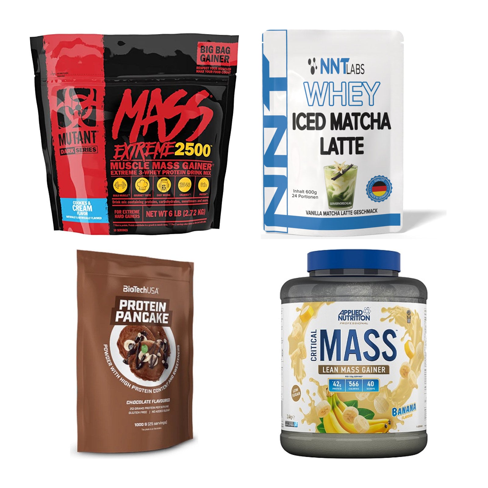 Vanille Sorten-Großset: Mutant Mass + NNT Whey ICED + 2 weitere – alle enthaltenen Artikel