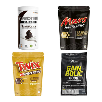 Schokolade Sorten-Großset: ProFuel VEGAN + Mars Protein + 2 weitere – alle enthaltenen Artikel