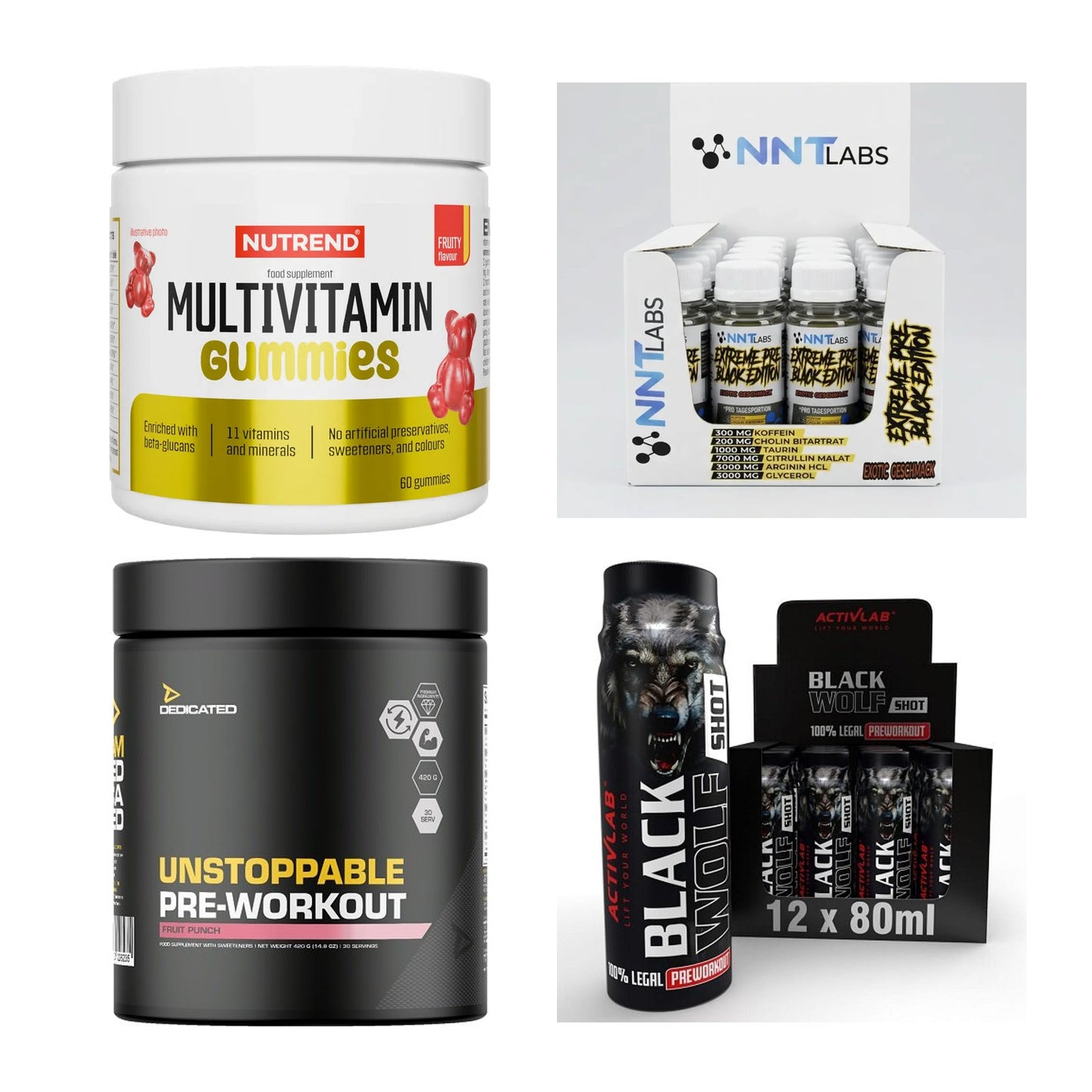 Fruchtmix Sorten-Großset: Nutrend Multiv + NNT Extreme + 2 weitere – alle enthaltenen Artikel
