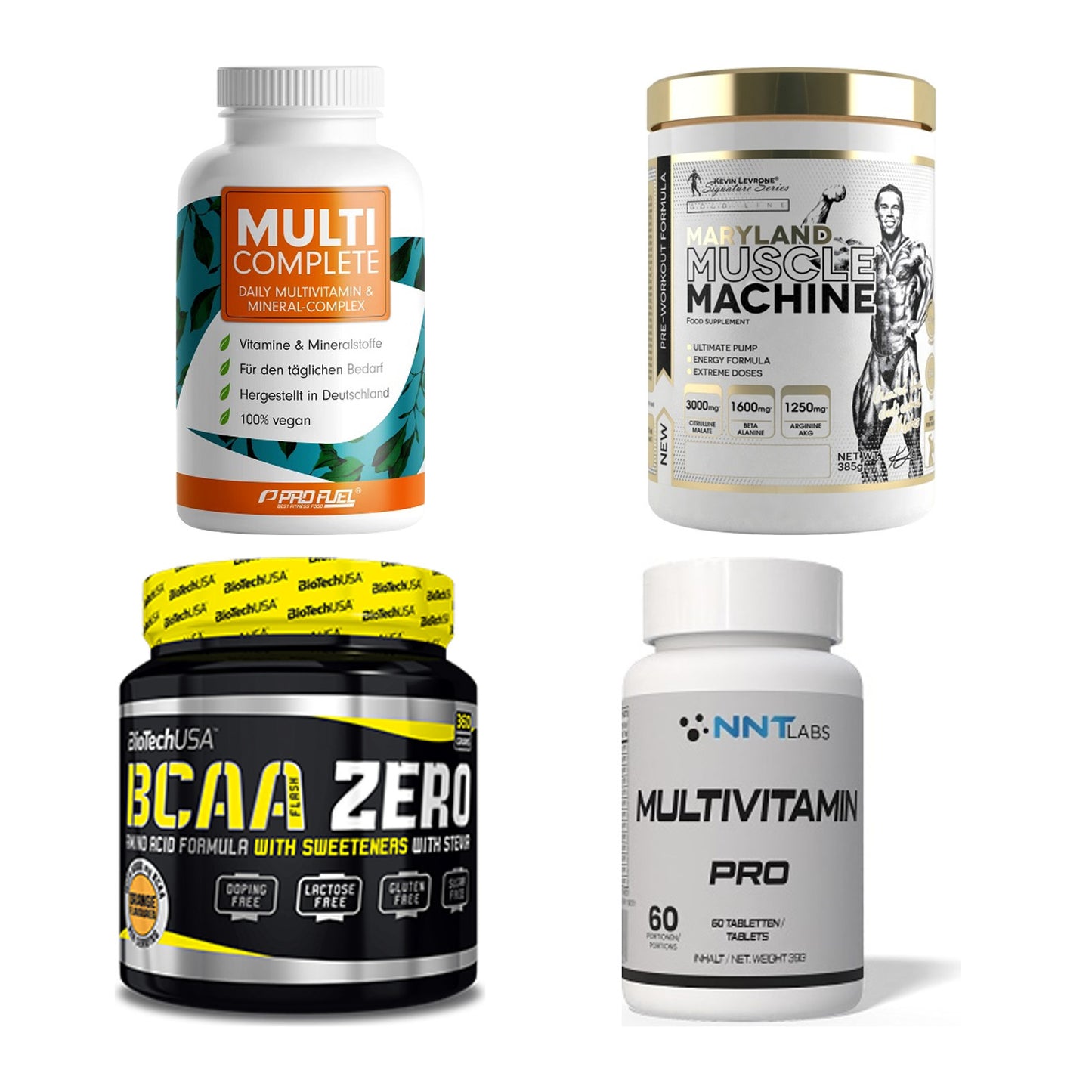 Fruchtmix Sorten-Großset: ProFuel MULTI + Kevin Levrone + 2 weitere – alle enthaltenen Artikel