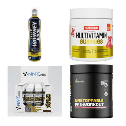 Fruchtmix Sorten-Großset: Body Attack + Nutrend Multiv + 2 weitere – alle enthaltenen Artikel