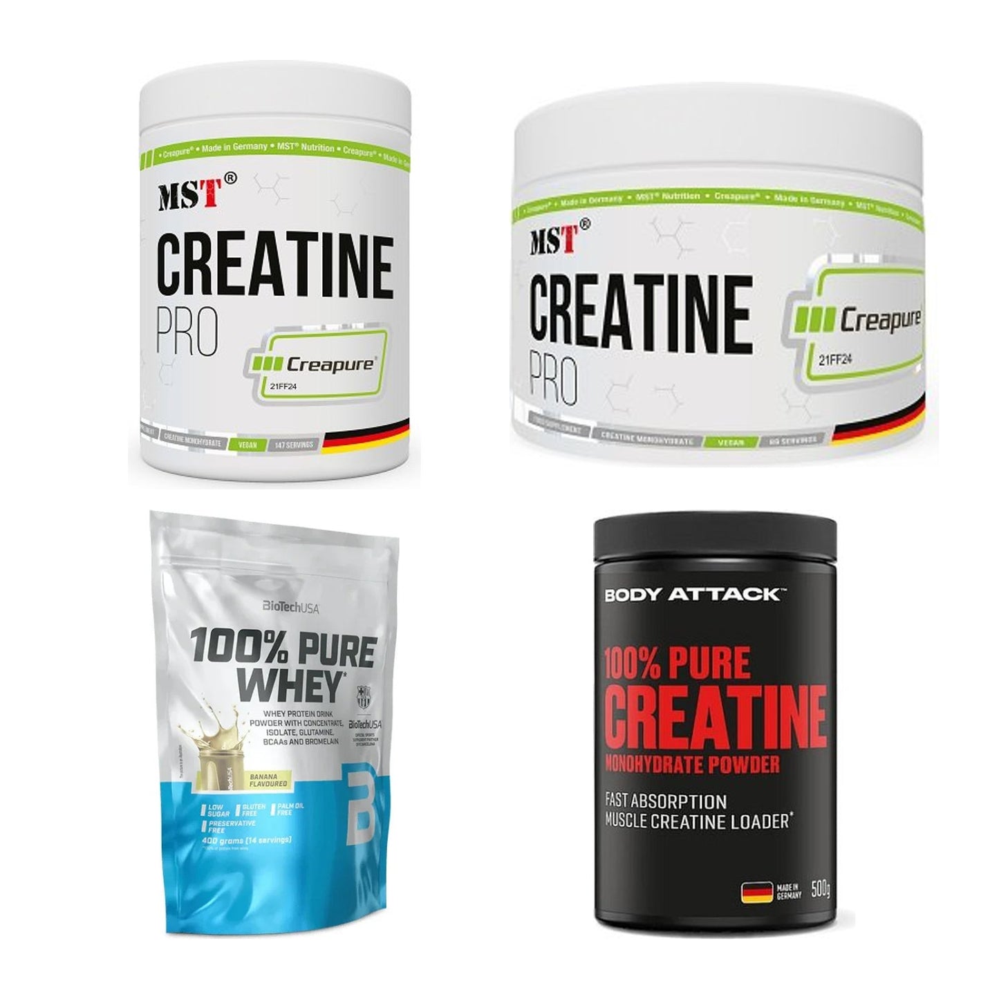 Neutral Sorten-Großset: MST Creatin Pro CREAPURE + 3 weitere – alle enthaltenen Artikel