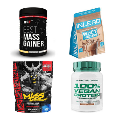 Vanille Sorten-Großset: MST Best Mass + INLEAD Whey + 2 weitere – alle enthaltenen Artikel