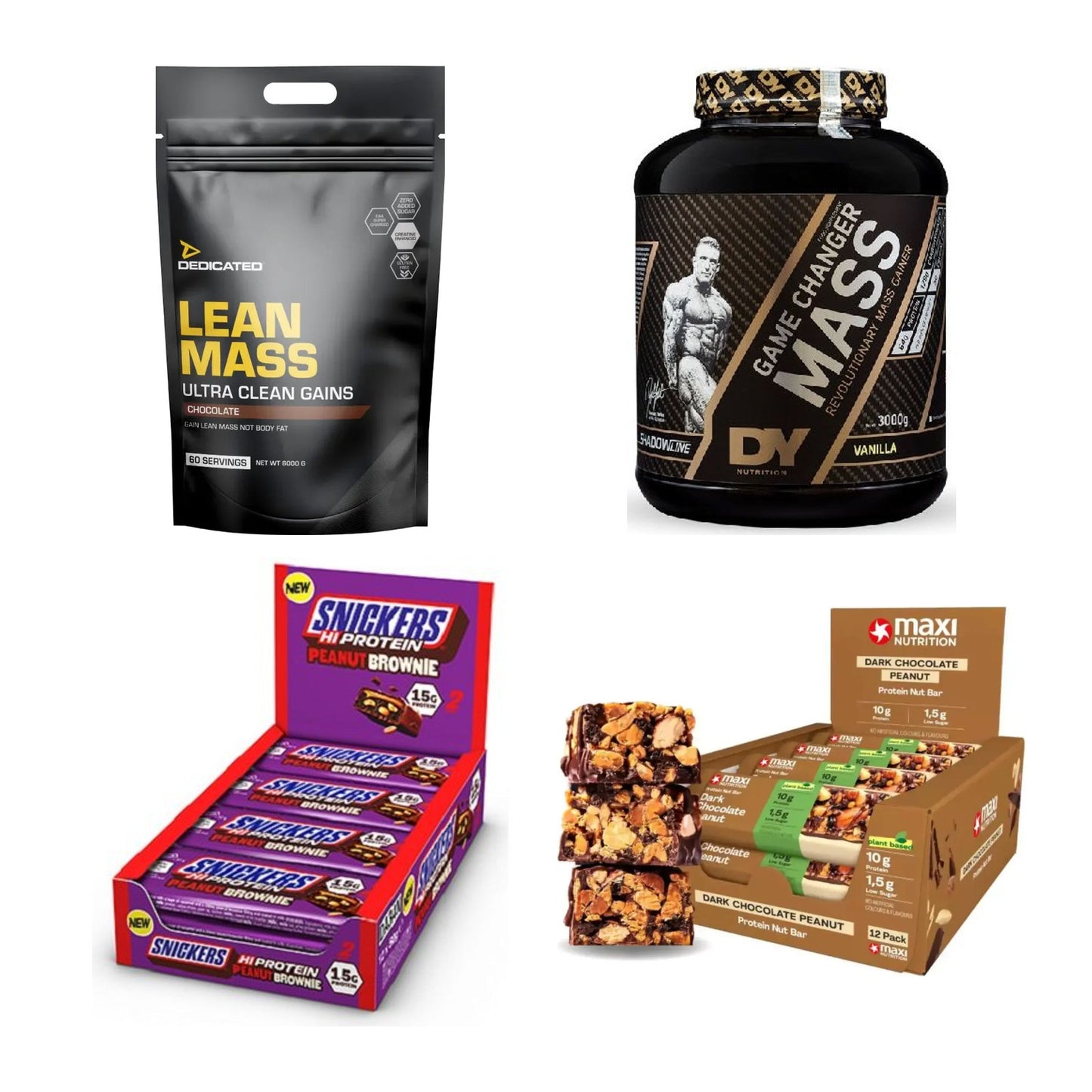 Schokolade Sorten-Großset: Dedicated Lean + DY Nutrition + 2 weitere – alle enthaltenen Artikel