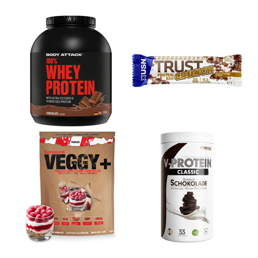 Schokolade Sorten-Großset: Body Attack + USN TRUST + 2 weitere – alle enthaltenen Artikel