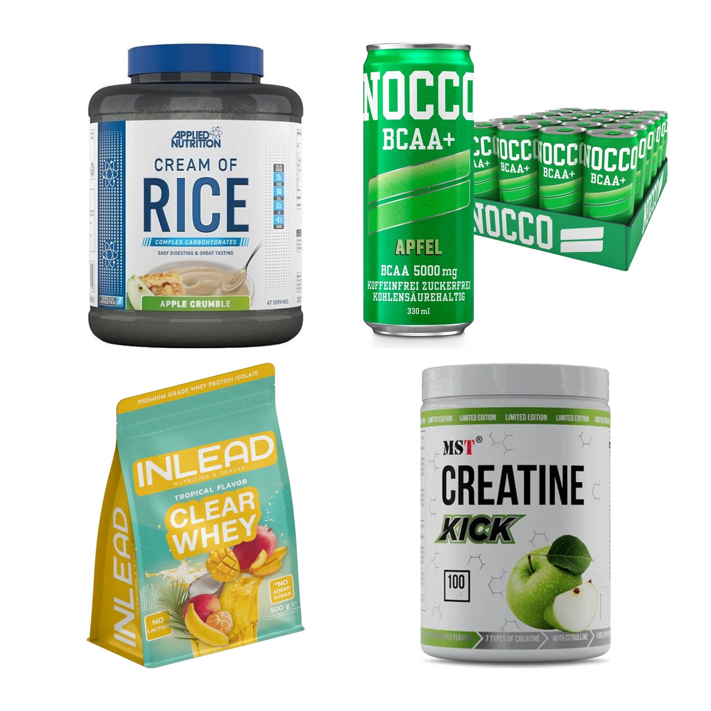 Apfel Sorten-Großset: Applied Nutritio + Nocco BCAA Drink + 2 weitere – alle enthaltenen Artikel