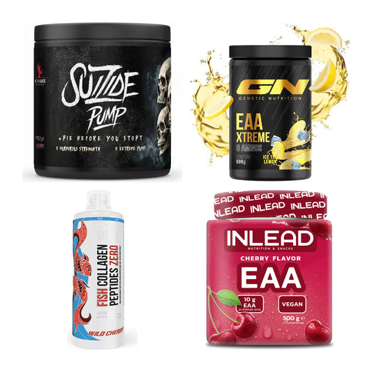 Kirsche Sorten-Großset: #GYMJUICE + GN EAA Xtreme + 2 weitere – alle enthaltenen Artikel