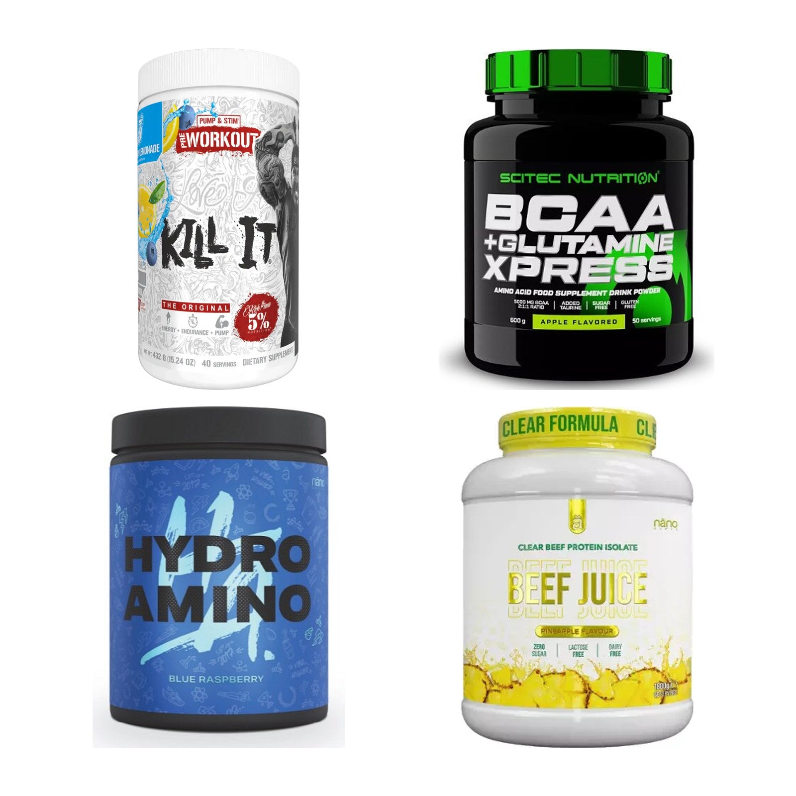 Apfel Sorten-Großset: Rich Piana 5% + Scitec BCAA + 2 weitere – alle enthaltenen Artikel