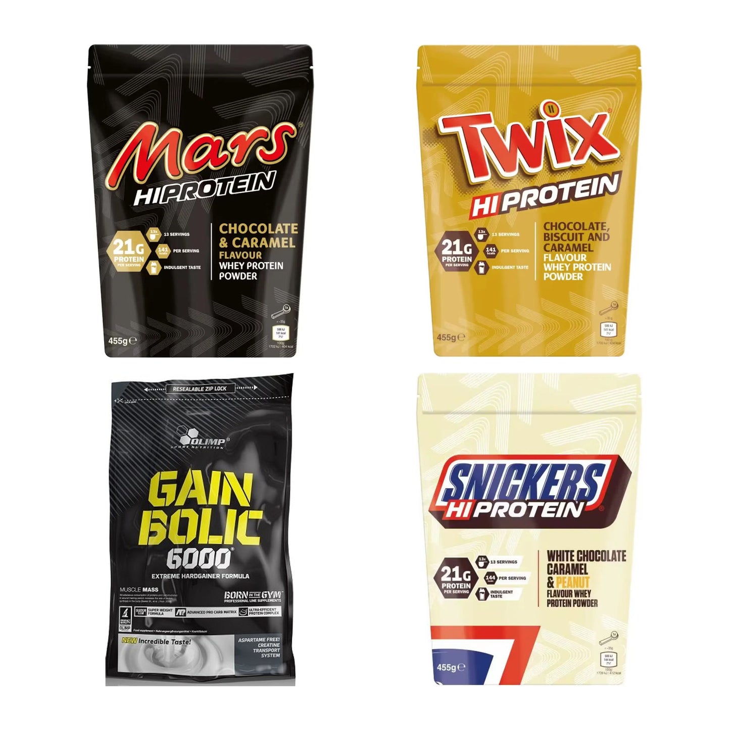 Schokolade Sorten-Großset: Mars Protein + Twix Protein + 2 weitere – alle enthaltenen Artikel