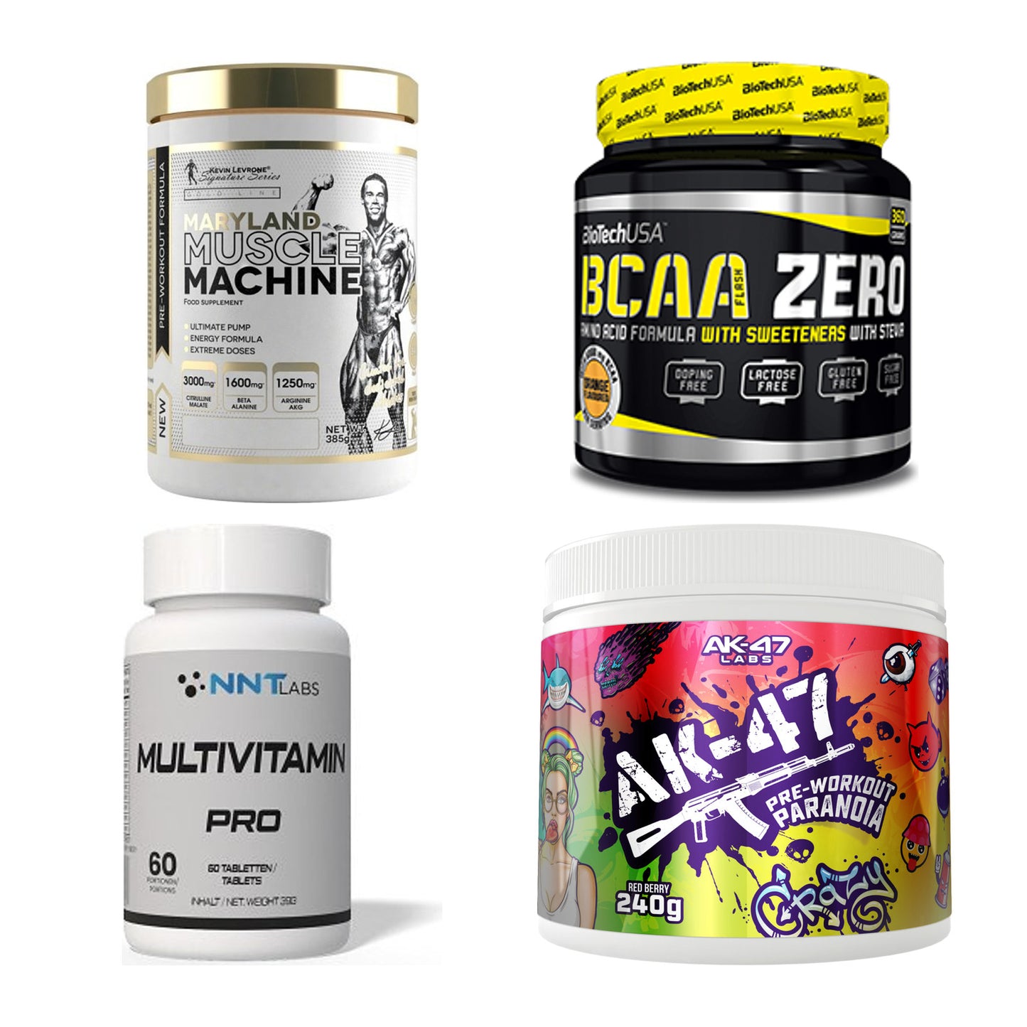 Fruchtmix Sorten-Großset: Kevin Levrone + BioTech BCAA + 2 weitere – alle enthaltenen Artikel