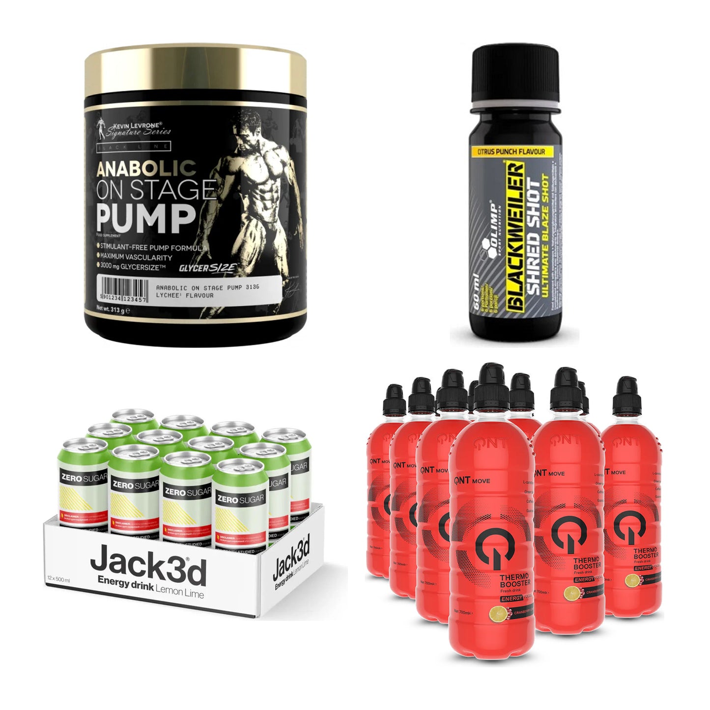 Zitrone Sorten-Großset: Kevin Levrone + Olimp Blackweil + 2 weitere – alle enthaltenen Artikel