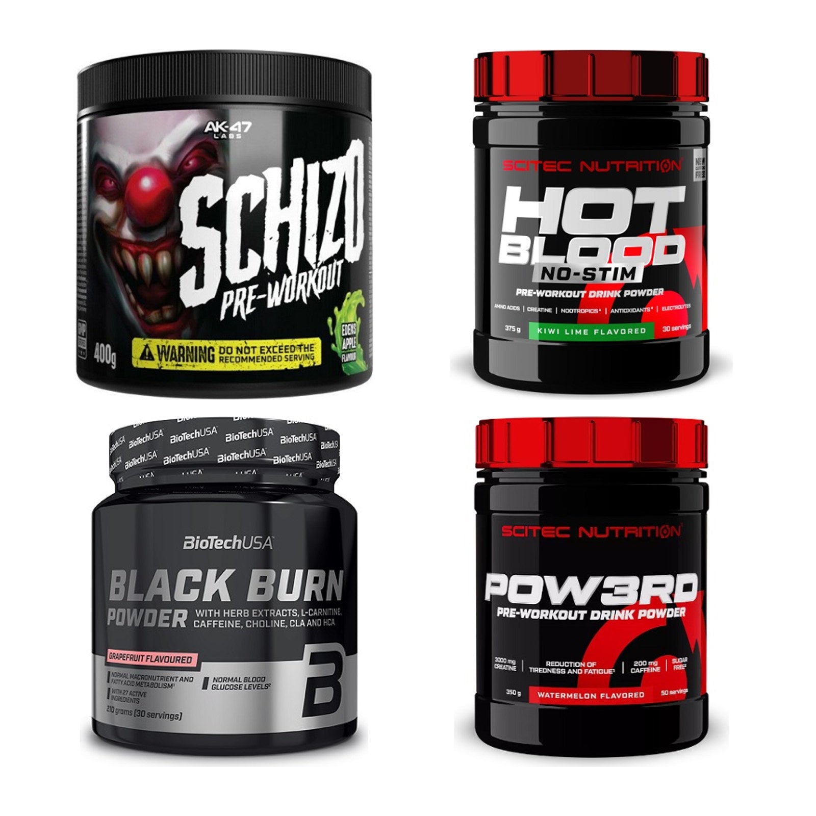 Wassermelone Sorten-Großset: AK47 Labs + Scitec Hot + 2 weitere – alle enthaltenen Artikel