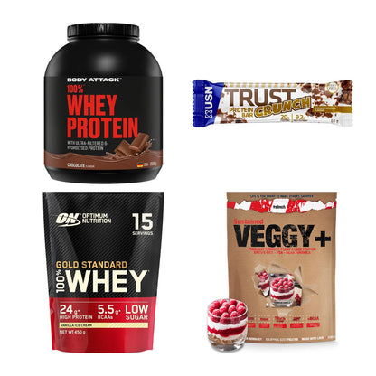 Schokolade Sorten-Großset: Body Attack + USN TRUST + 2 weitere – alle enthaltenen Artikel