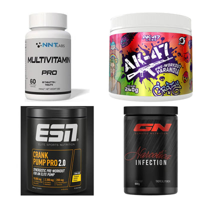 Fruchtmix Sorten-Großset: NNT Multivitam + AK47 Labs + 2 weitere – alle enthaltenen Artikel