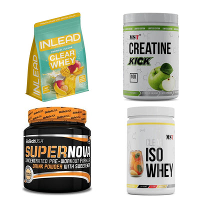 Apfel Sorten-Großset: INLEAD Clear + MST Creatine + 2 weitere – alle enthaltenen Artikel